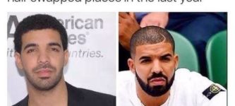 Drake+swapped+his+hair+and+beard+around