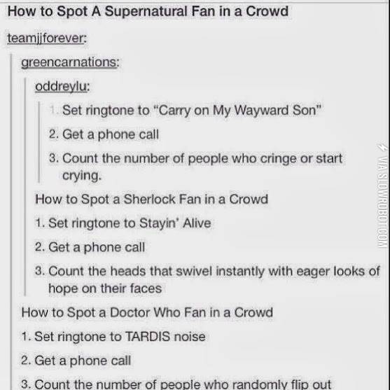 How+to+spot+Supernatural%2C+Sherlock%2C+or+Doctor+Who+fans.