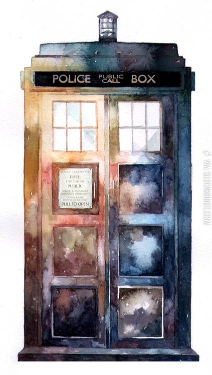 Watercolor+Tardis.