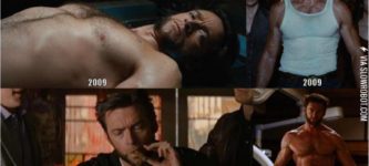 Hugh+Jackman%26%238217%3Bs+physique+in+the+7+movies+he+played+Wolverine