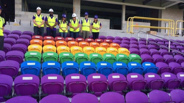 The+new+Orlando+City+Stadium+has+49+rainbow+pattern+seats+in+honor+of+the+49+killed+at+the+Pulse+Night+Club.