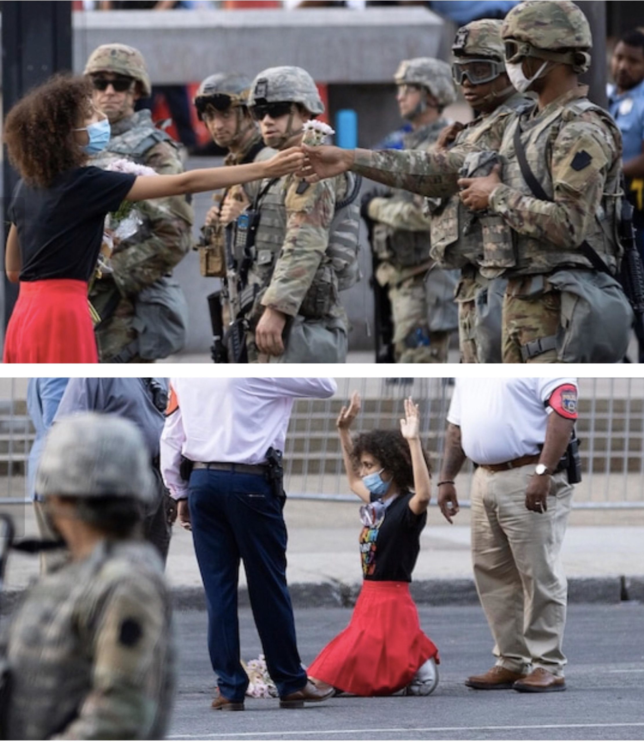 Kindergarten+Teacher+Passes+Out+Flowers+To+National+Guard+in+Philly%2C+Gets+Arrested