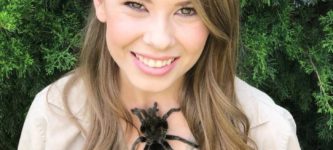 Bindi+Irwin+with+a+tarantula+on+her+neck