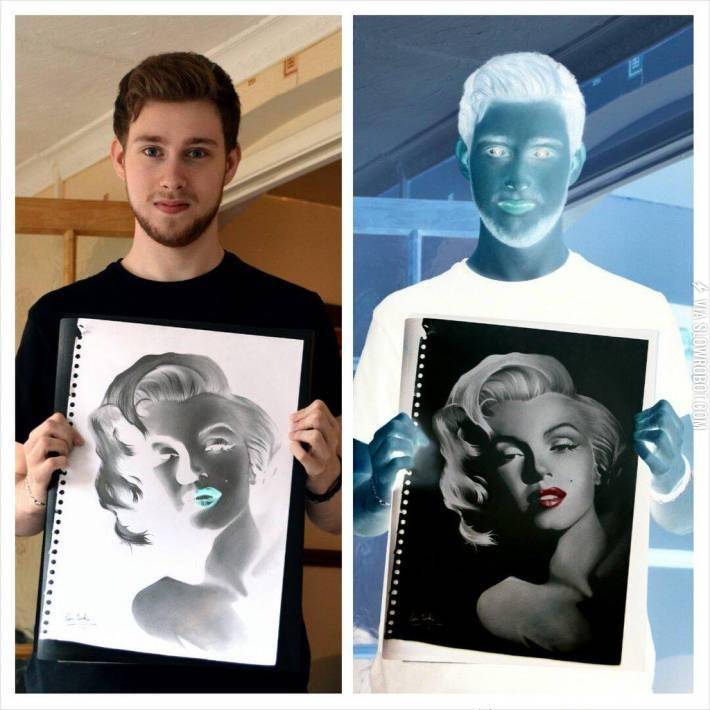 Inverted+pencil+drawing+of+Marilyn+Monroe