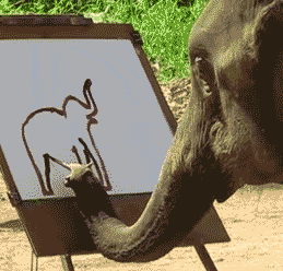 Elephant+painting+an+elephant.