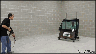 Trent+Kimball%2C+President+and+CEO+of+Texas+Armoring+Inc.+shows+how+well+he+trusts+his+product.