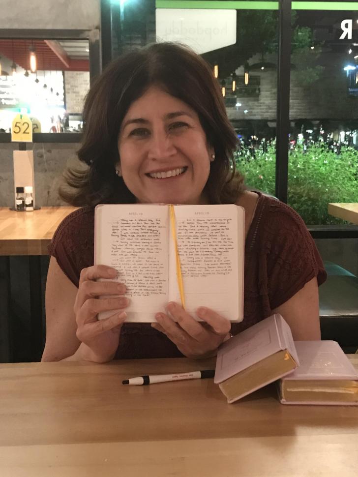 I+asked+my+bar+guest+what+she+was+writing.+Turns+out+she+has+3+daughters+and+she+writes+5+lines+a+day+to+each+of+them.+These+will+be+gifts+when+they+get+married+one+day.+Mom+of+the+year.