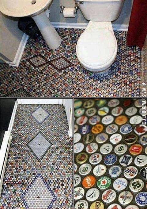 Bathroom+Floor+Made+Out+of+Bottle+Caps