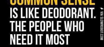 Common+sense+is+like+deodorant.