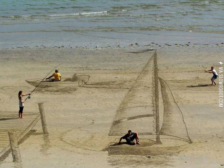 Cool+3D+art+on+the+beach+in+New+Zealand