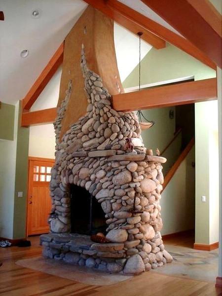 Awesome+River+Rock+Fireplace
