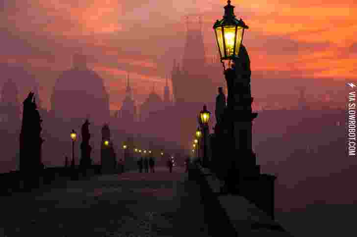Prague+at+dusk.