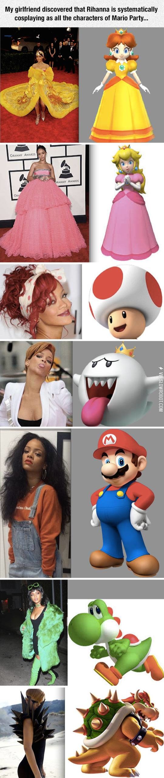 Rihanna+Cosplaying+Mario+Party