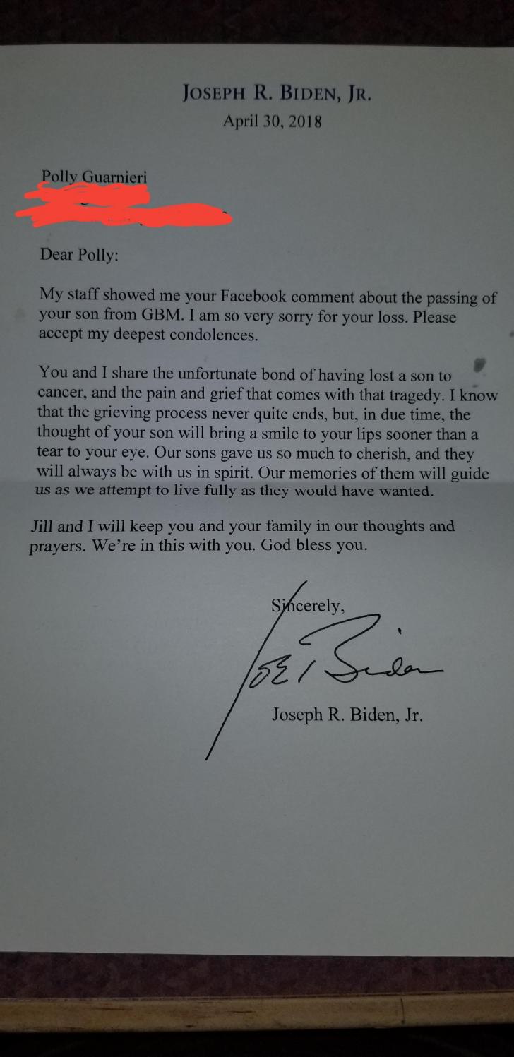 My+mom+received+a+letter+from+former+Vice+President+Joe+Biden.
