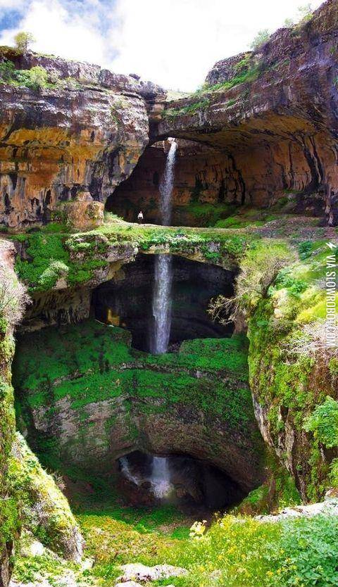 Three+Bridge+Chasm+Waterfall+in+Lebanon