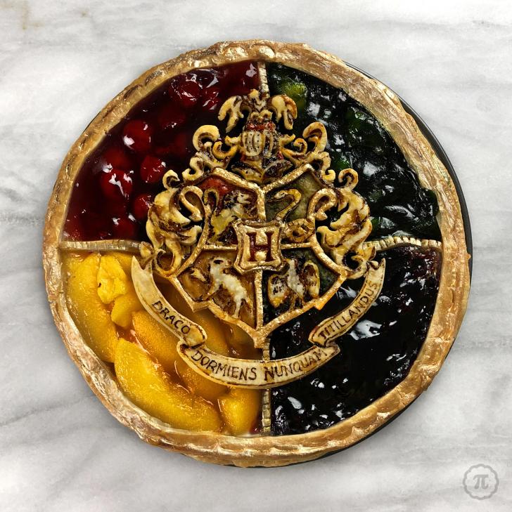 I+baked+a+Hogwarts+Crest+pie+with+Matcha+Apple+for+Slytherin%2C+Blueberry+for+Ravenclaw%2C+Peach+for+Hufflepuff+and+Cherry+for+Gryffindor.+Which+house+would+you+take+a+slice+of+first%3F