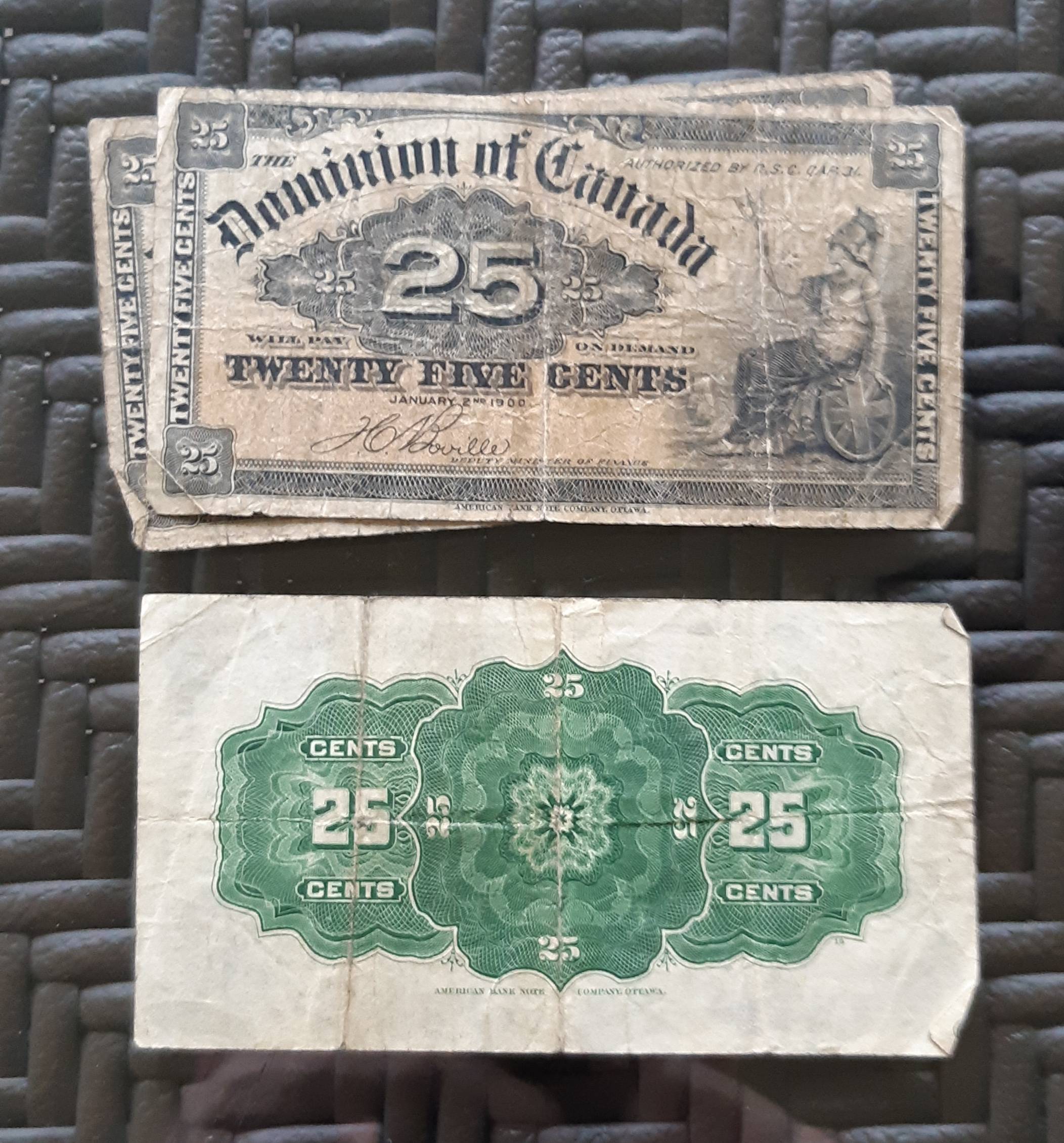 These+Canadian+25+cent+notes+from+1900