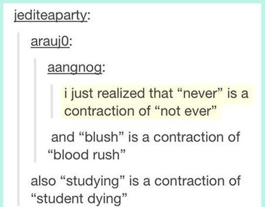 Contractions.