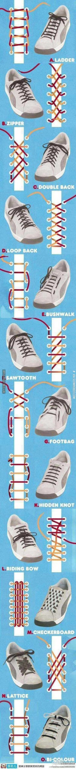 12+Ways+to+Tie+Your+Shoe+Laces