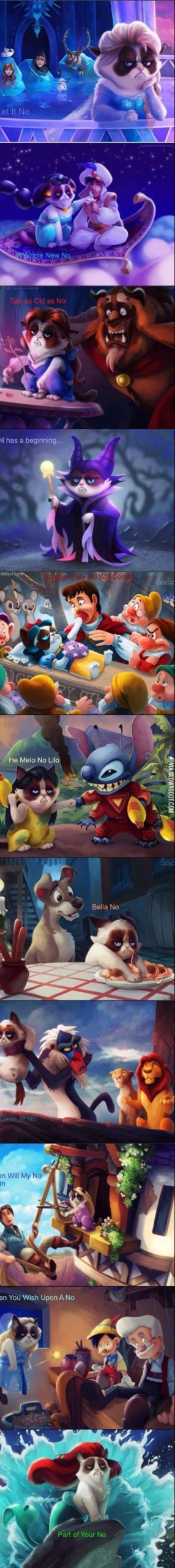 Grumpy+Cat+as+Disney+princesses.