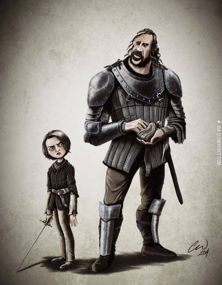 Arya+and+the+Hound+are+the+ultimate+dynamic+duo.