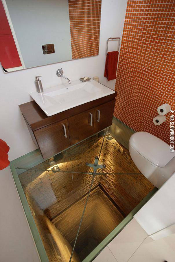 Bathroom+with+a+glass+floor+and+an+open+shaft+below