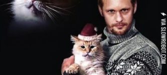 Alexander+Skarsg%C3%A5rd+and+his+cat.