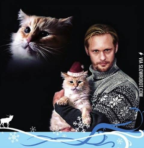 Alexander+Skarsg%C3%A5rd+and+his+cat.