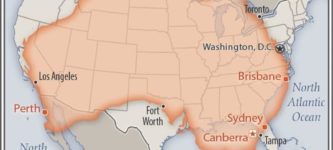 The+size+of+Australia+compared+to+the+USA+mainland.