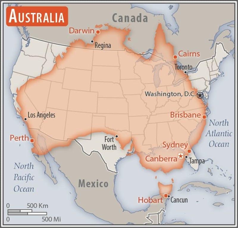 The+size+of+Australia+compared+to+the+USA+mainland.