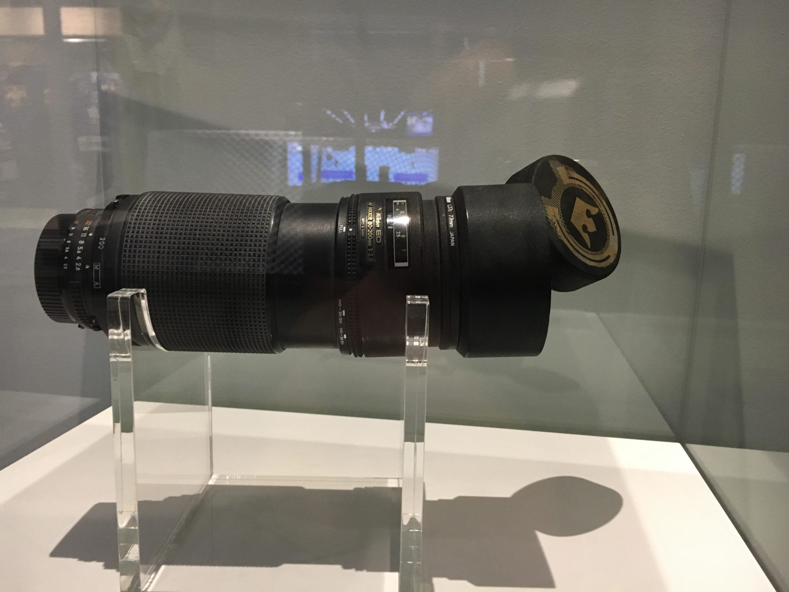 This+hockey+puck+stuck+in+a+camera+lens.