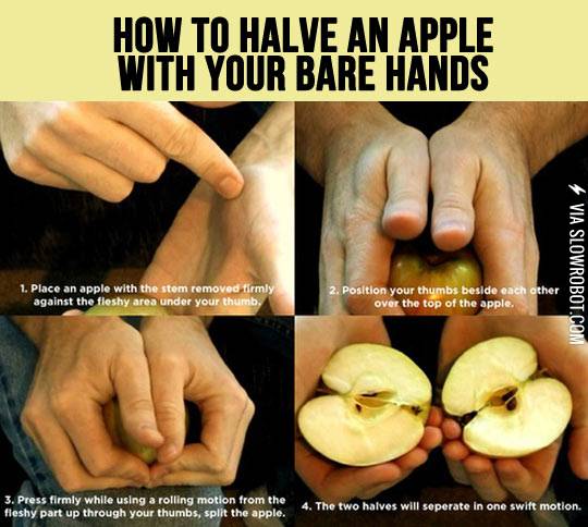 How+to+halve+an+apple+with+your+bare+hands.