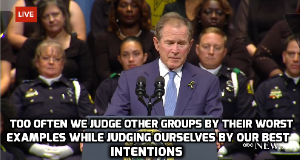 A+quote+from+Bush%26%238217%3Bs+speech+for+the+fallen+Dallas+police+officers.