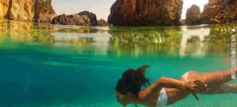 Crystal+clear+water+in+La+Grotta+Cove%2C+Corfu+Island%2C+Greece.