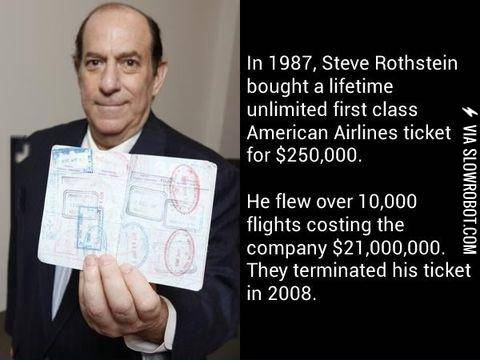 A+guy+bought+a+lifetime+unlimited+first+class+American+Airlines+ticket+for+%24250%2C000
