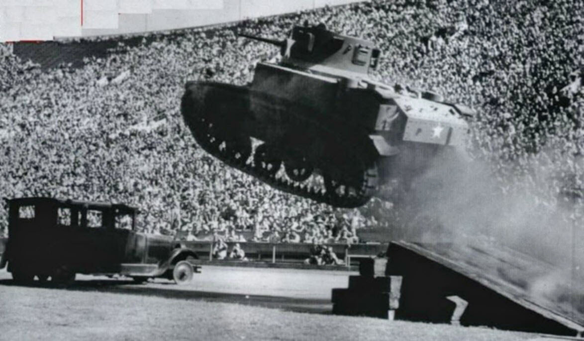 Demolition+stunt+show%2C+%7E1940s