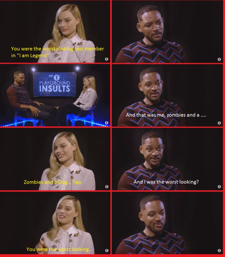 Margot+Robbie+insulting+Will+Smith