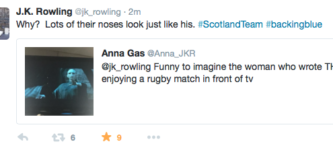 J.K.+Rowling+watches+rugby