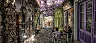 Magical+flower+street+in+Greece