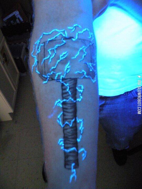 UV+Thor+tattoo+under+a+black+light.