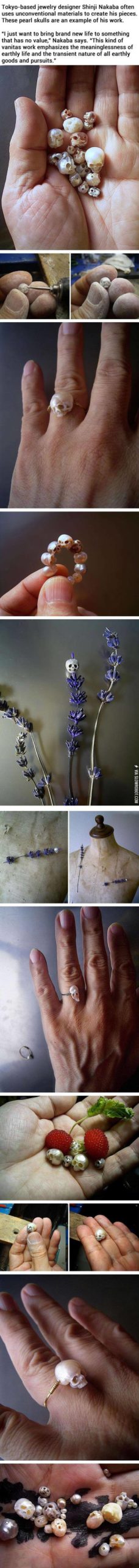 Japanese+Artist+Creates+Pearl+Jewelry+With+Carved+Skulls