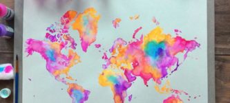 Mapping+the+entire+world+with+only+oil+pastel+and+watercolor
