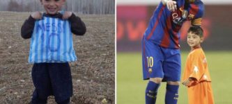 Afghan+boy+with+a+plastic+bag+for+a+jersey+got+to+meet+Messi.