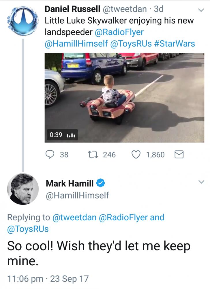 Mark+Hamill+replied+to+my+tweet+the+other+day+on+my+new+Landspeeder%21