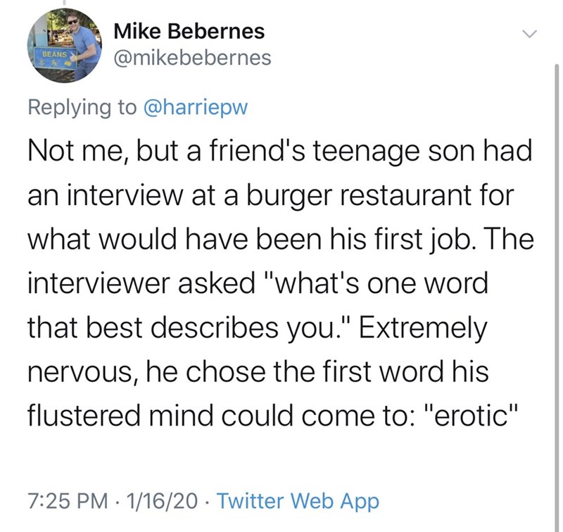 He+was+given+a+second+interview%2C+oddly+enough.