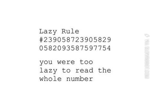 Lazy+rule.