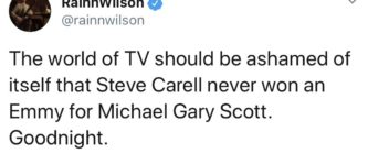 Rainn+Wilson+is+a+loyal+assistant+to+Steve+Carell+irl.+Just+like+their+characters.+Goodnight.