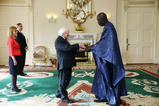 The+Irish+President+meeting+the+new+Senegalese+Ambassador.