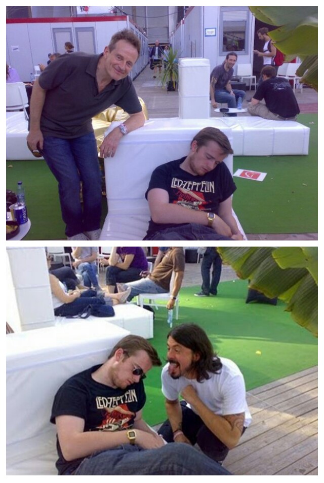 Passed+out+guy+misses+chance+to+meet+John+Paul+Jones+and+Dave+Grohl+backstage.